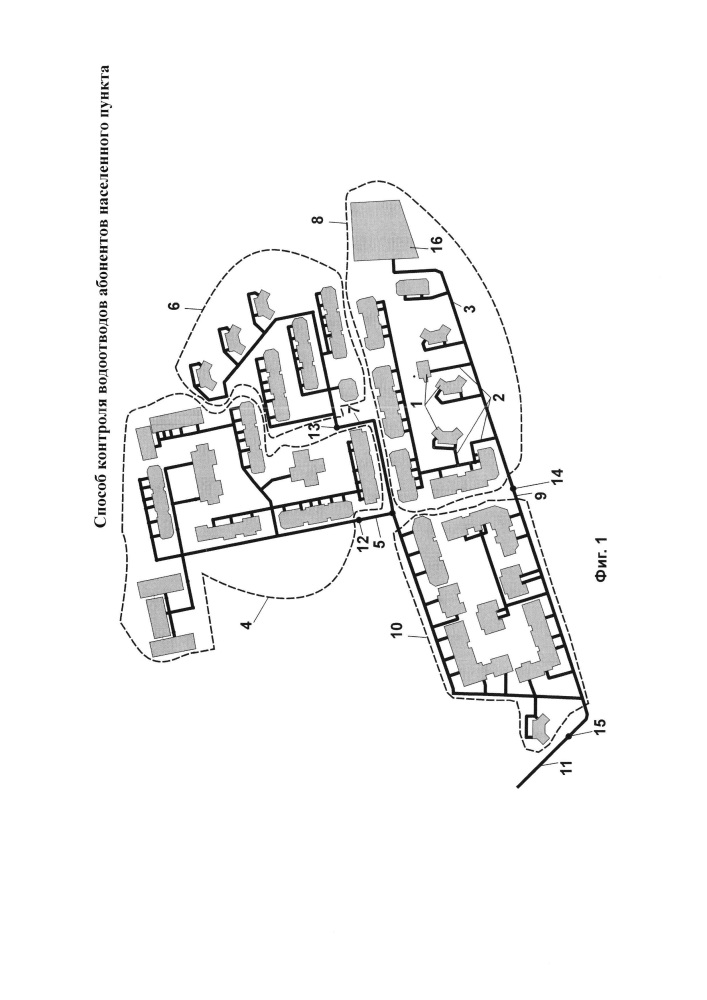 Способ контроля водоотводов абонентов населенного пункта (патент 2618861)