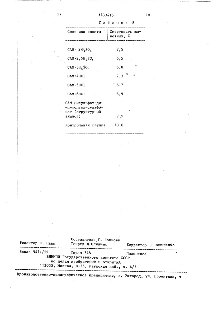 Способ получения s-аденозилметиониновых (сам) солей (патент 1433416)