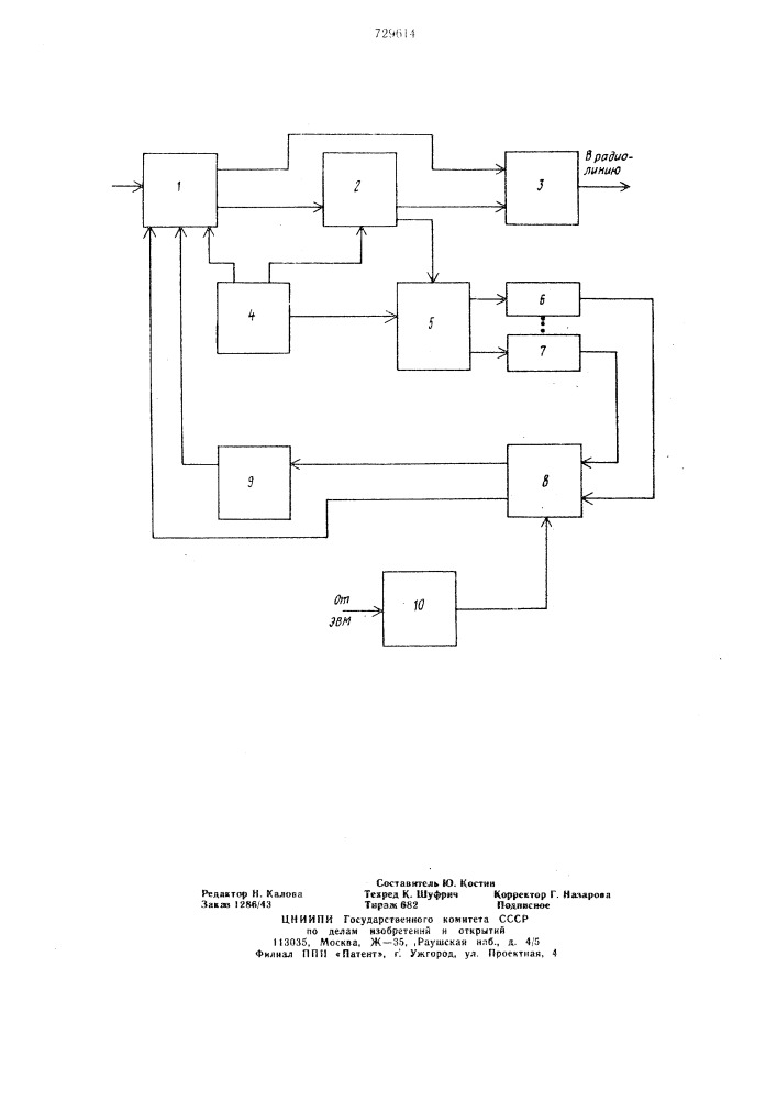 Многоканальное телеметрическое устройство (патент 729614)