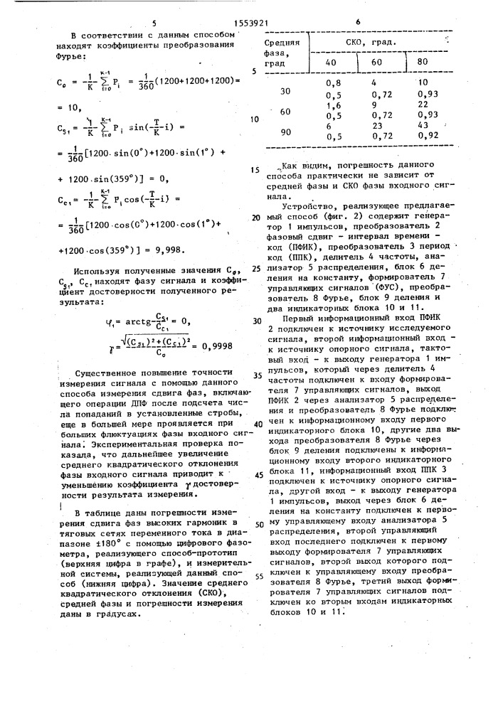 Способ измерения сдвига фаз (патент 1553921)