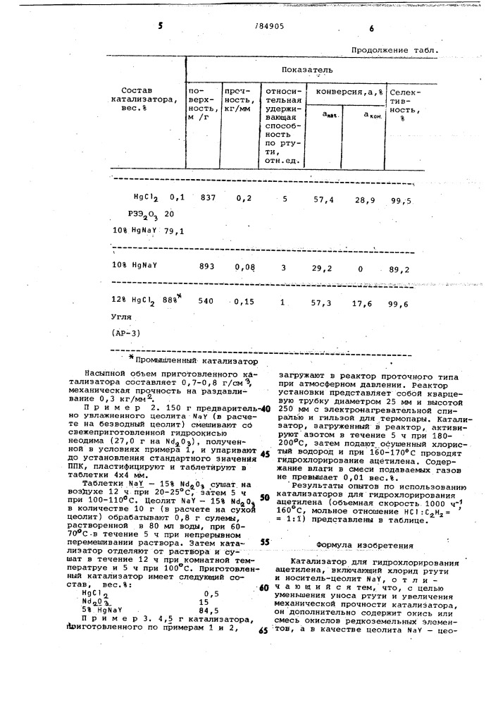 Катализатор для гидрохлорирования ацетилена (патент 784905)