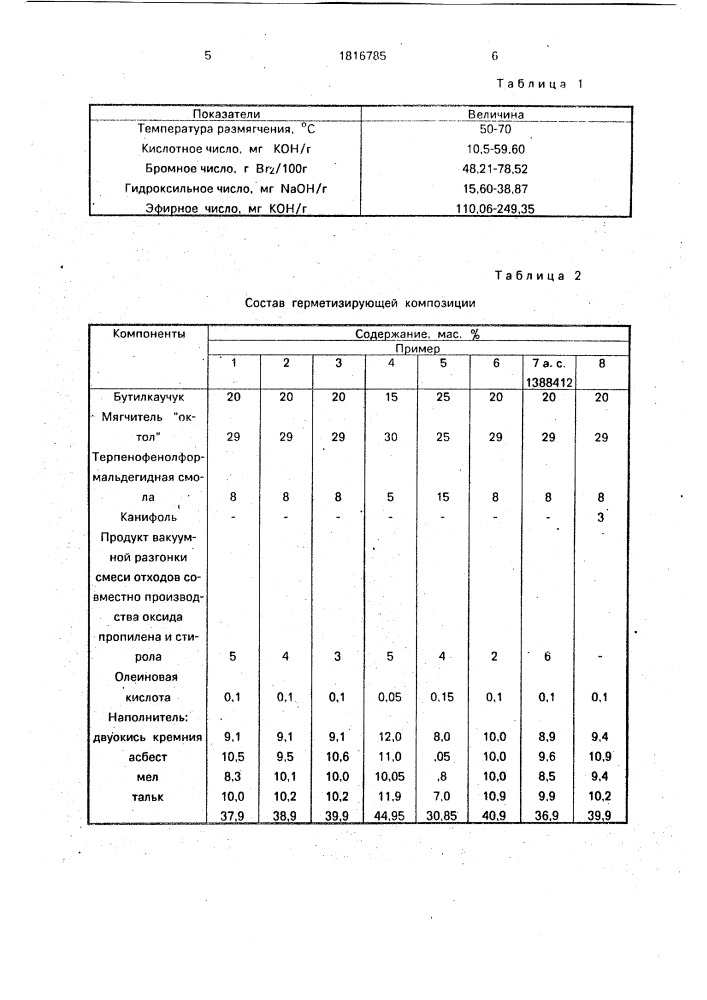 Герметизирующая композиция (патент 1816785)