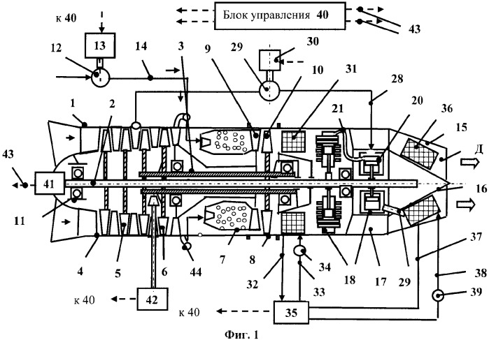 Комбинированный атомный форсажный авиационный двигатель (патент 2383762)