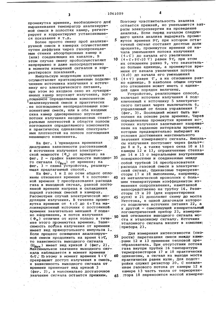 Способ оптического абсорбционного газового анализа (патент 1061009)