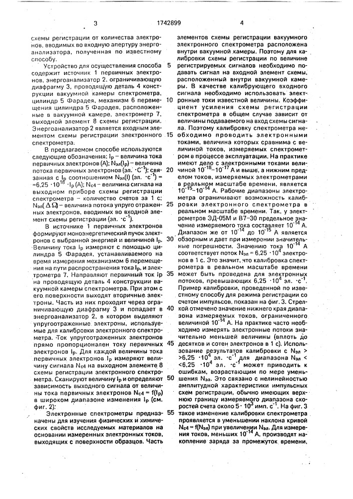 Способ калибровки электронного спектрометра (патент 1742899)