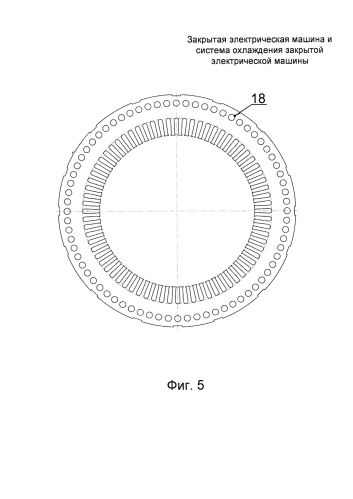 Закрытая электрическая машина и система охлаждения закрытой электрической машины (патент 2580951)