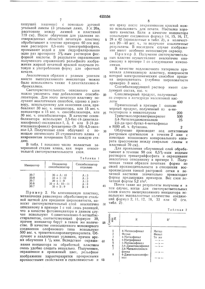 Фотополимеризующаяся копировальная масса (патент 455556)