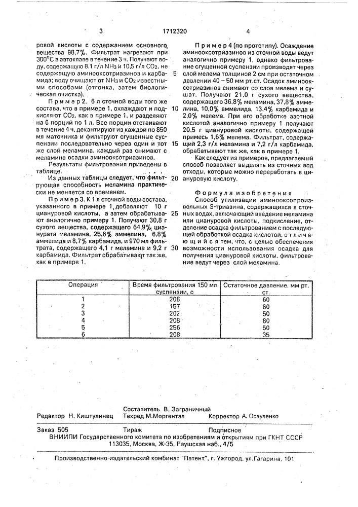 Способ утилизации аминооксопроизводных s-триазина (патент 1712320)