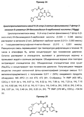 N3-алкилированные бензимидазольные производные в качестве ингибиторов mek (патент 2307831)