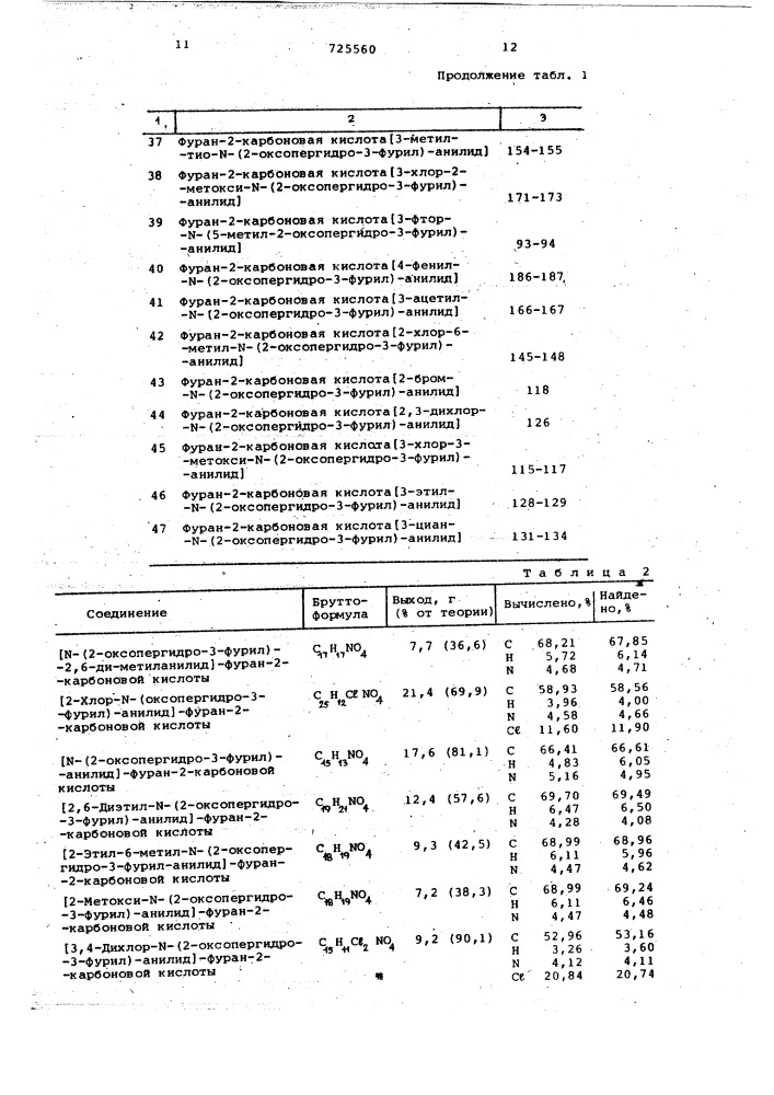 Способ получения анилидов фуранкарбоновых кислот (патент 725560)