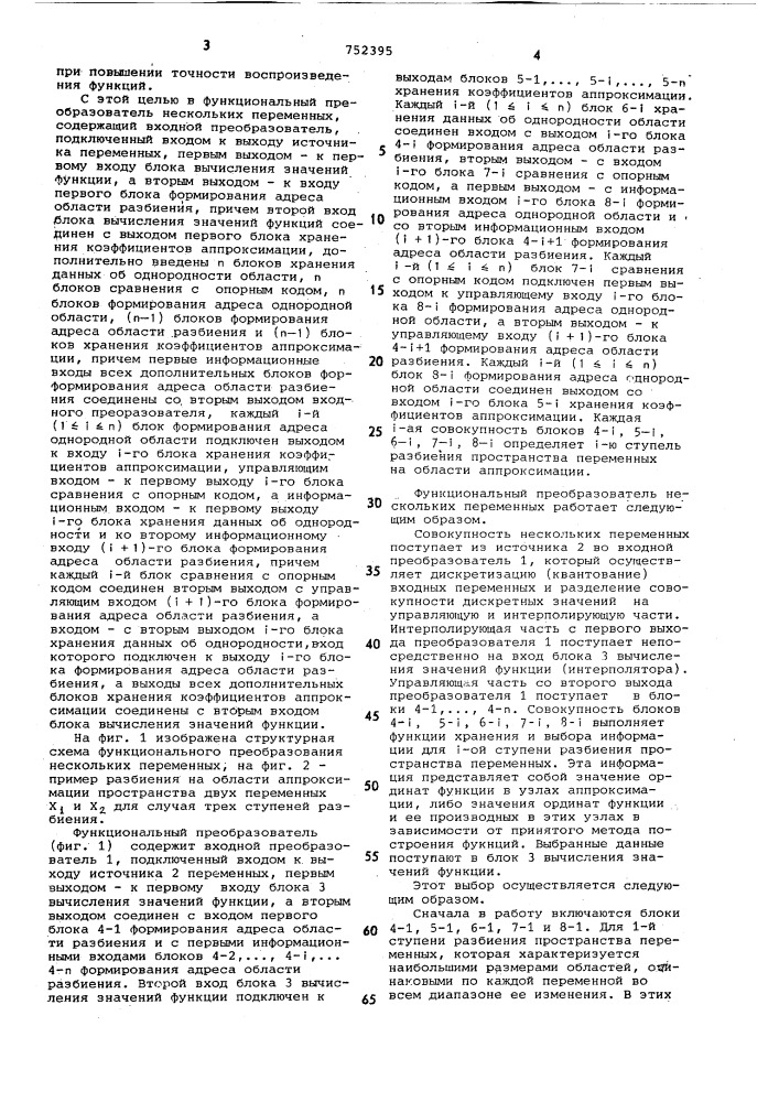 Функциональный преобразователь нескольких переменных (патент 752395)