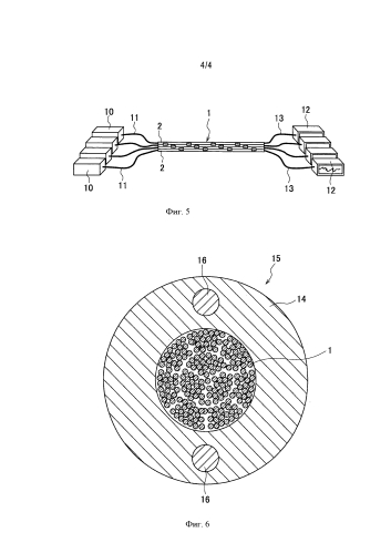 Лента из оптических волокон и волоконно-оптический кабель, в котором заключена лента из оптических волокон (патент 2584175)