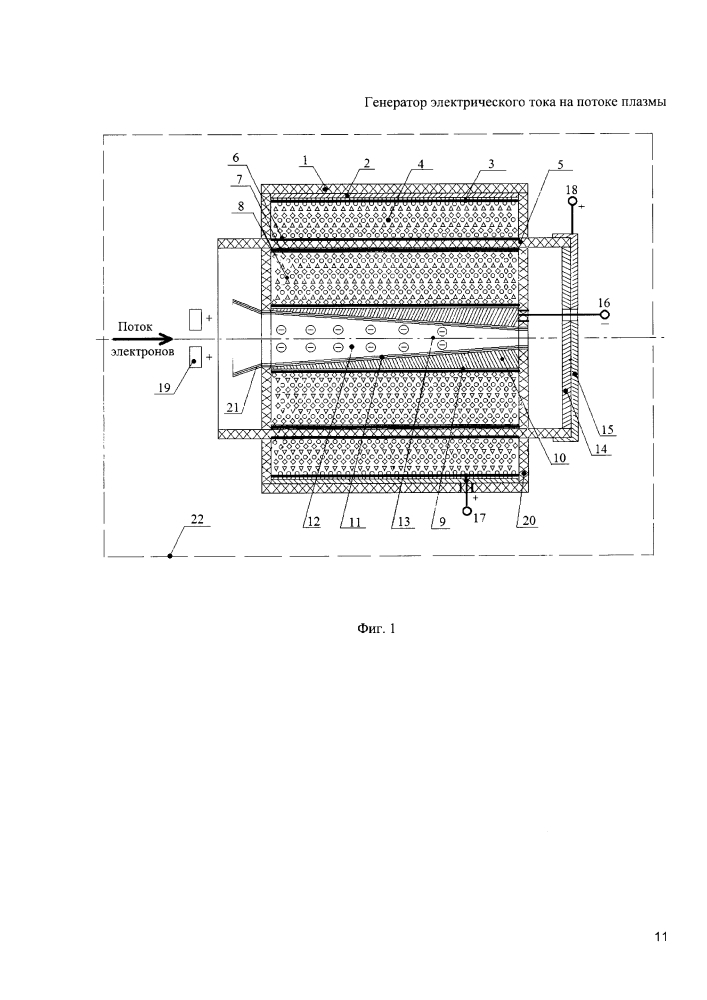 Генератор электрического тока на потоке плазмы (патент 2597205)