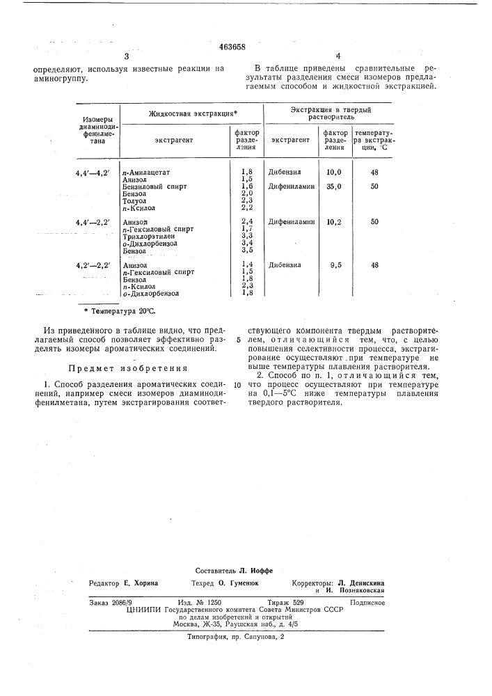 Способ разделения ароматических соединений (патент 463658)