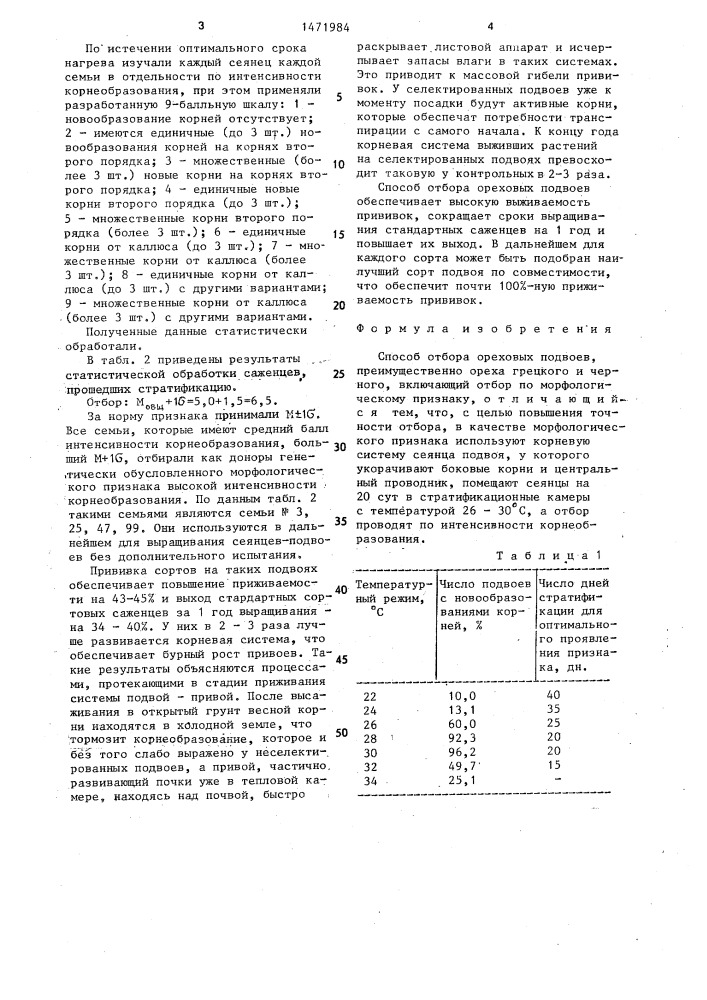 Способ отбора ореховых подвоев (патент 1471984)