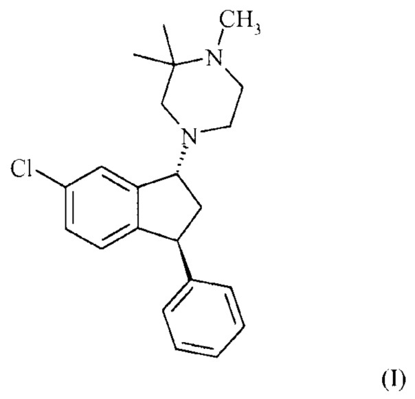 Способ применения 4-((1r,3s)-6-хлор-3-фенилиндан-1-ил)-1,2,2-триметилпиперазина и его солей в лечении шизофрении (патент 2613177)