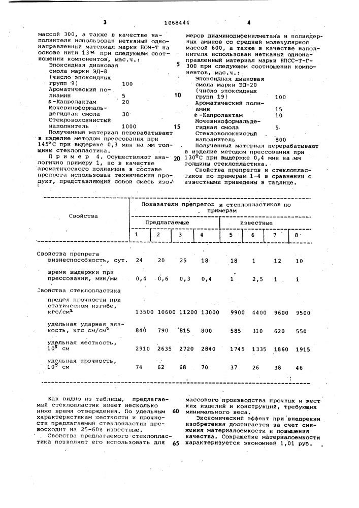 Препрег (патент 1068444)