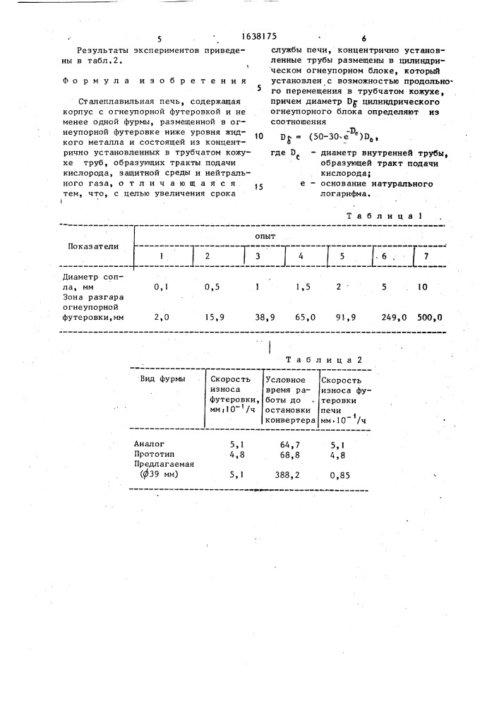 Сталеплавильная печь (патент 1638175)