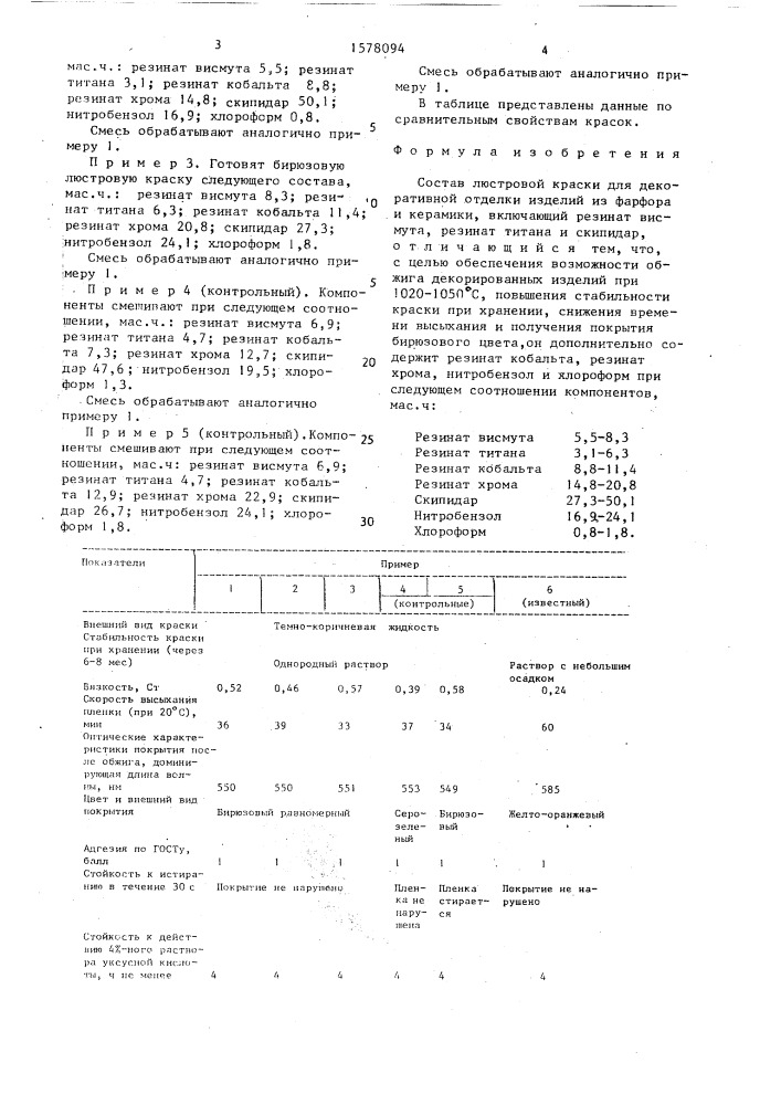 Состав люстровой краски для декоративной отделки изделий из фарфора и керамики (патент 1578094)