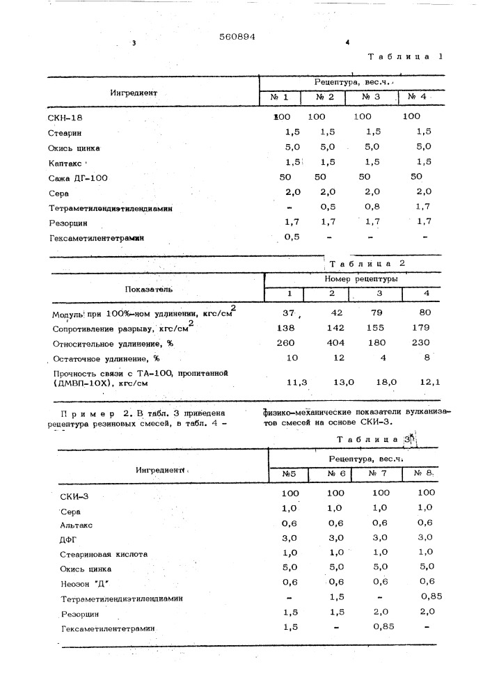 Вулканизуемая резиновая смесь (патент 560894)