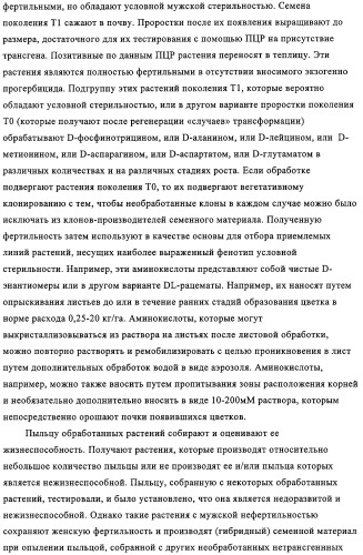Способ избирательного получения растений с мужской или женской стерильностью (патент 2320722)