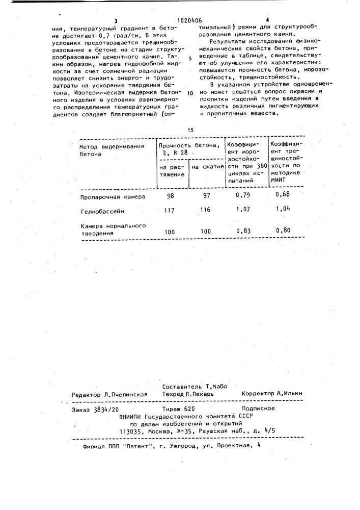 Устройство для термовлажностной обработки бетонных и железобетонных изделий (патент 1020406)