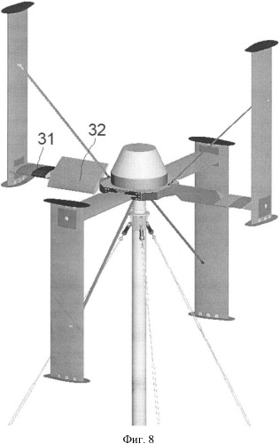 Ротор ветряной установки с вертикальной осью вращения (варианты) (патент 2347104)