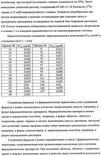 Производные 1-бензоилпиперазина в качестве ингибиторов поглощения глицина для лечения психозов (патент 2355683)