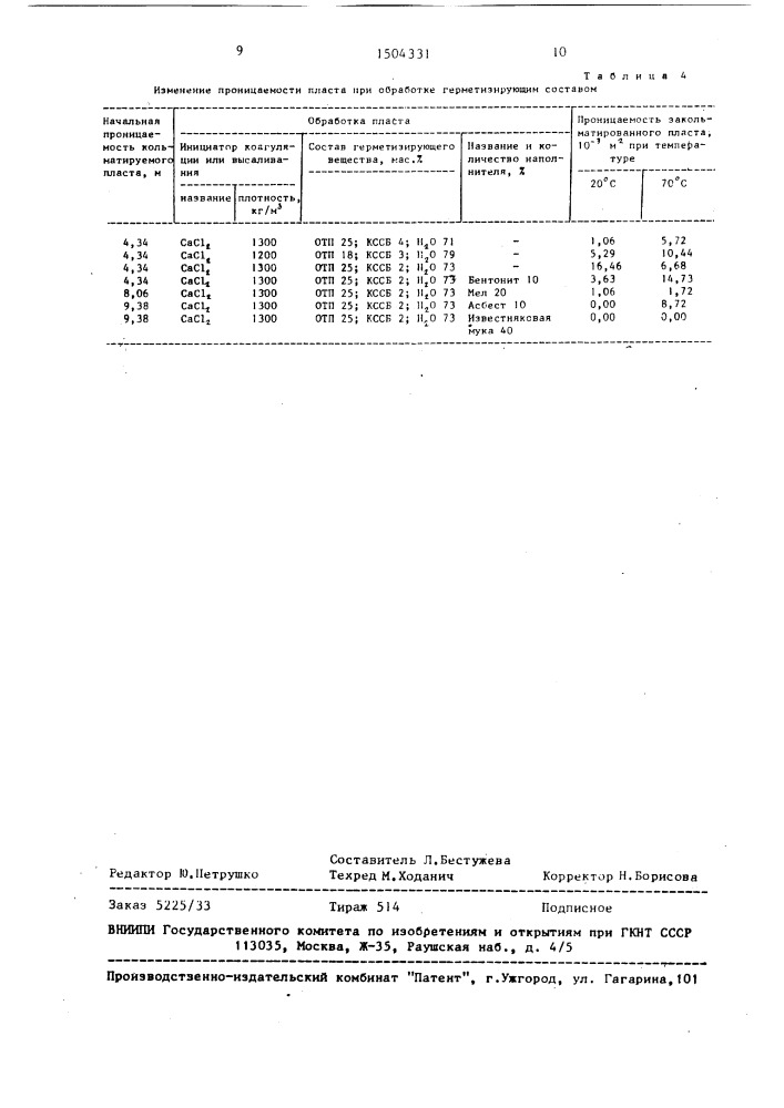 Герметизирующий состав (патент 1504331)