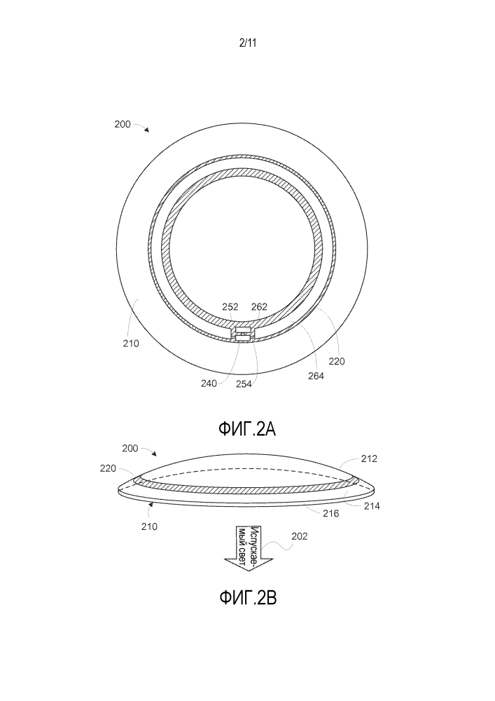 Устройства и способы для контактной линзы с обращенным внутрь источником света (патент 2639616)