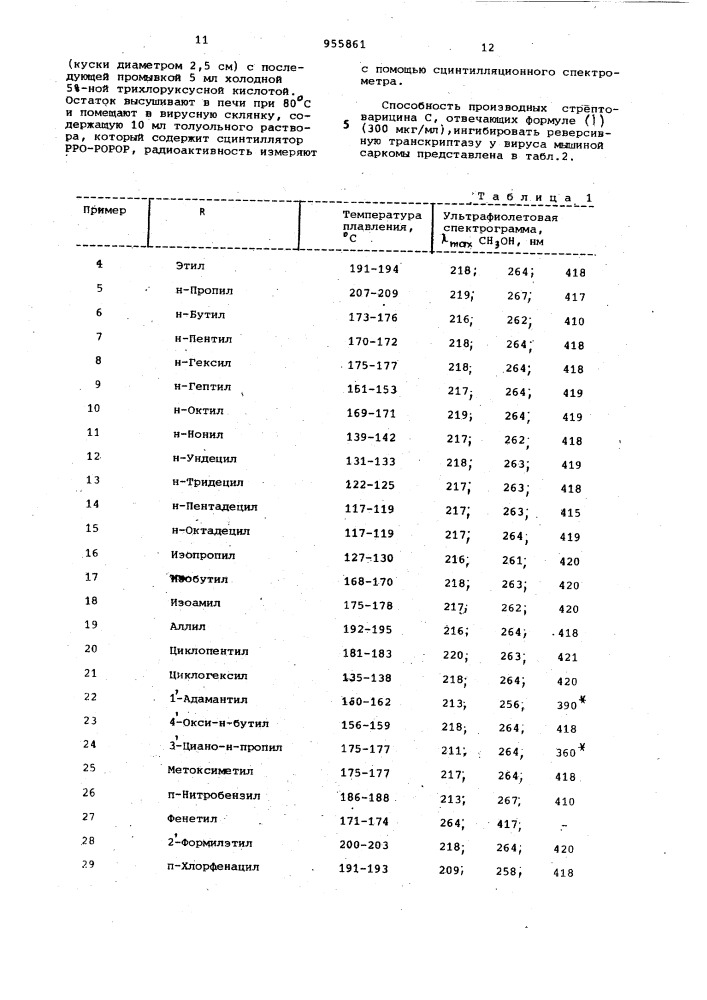 Способ получения производных стрептоварицина с (патент 955861)