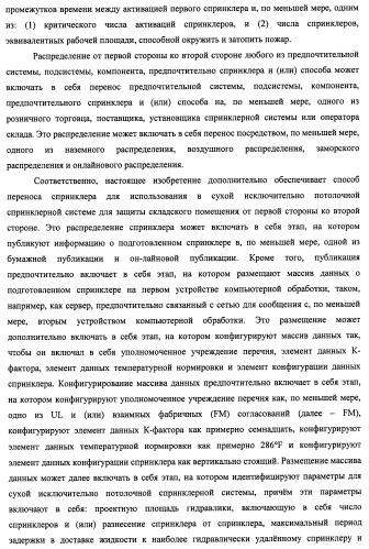 Потолочные сухие спринклерные системы и способы пожаротушения в складских помещениях (патент 2430762)