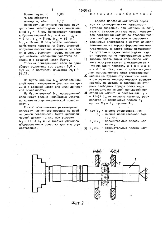 Способ наплавки магнитных порошков (патент 1569143)