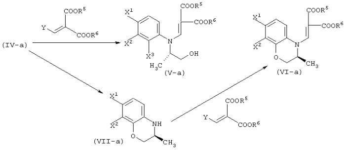 Способ получения производного бензоксазина, способы получения его промежуточного соединения и промежуточные соединения (патент 2258069)