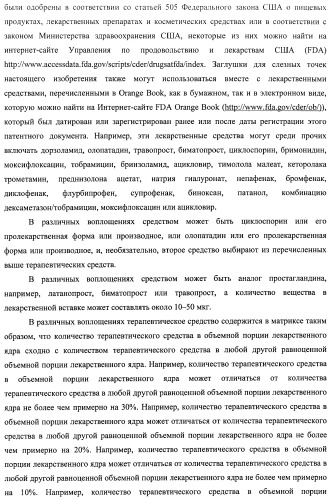 Лекарственные ядра для замедленного высвобождения терапевтических средств (патент 2478366)