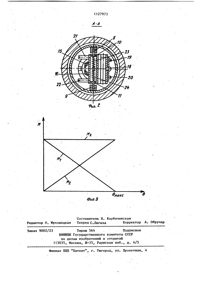 Устройство для измерения магнитного азимута оси скважины (патент 1127973)