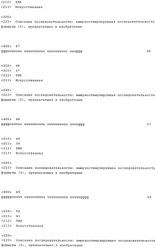 Нуклеиновая кислота формулы (i): glxmgn или (ii): glxmgn, предназначенная для применения прежде всего в качестве иммуностимулятора/адъюванта (патент 2487938)