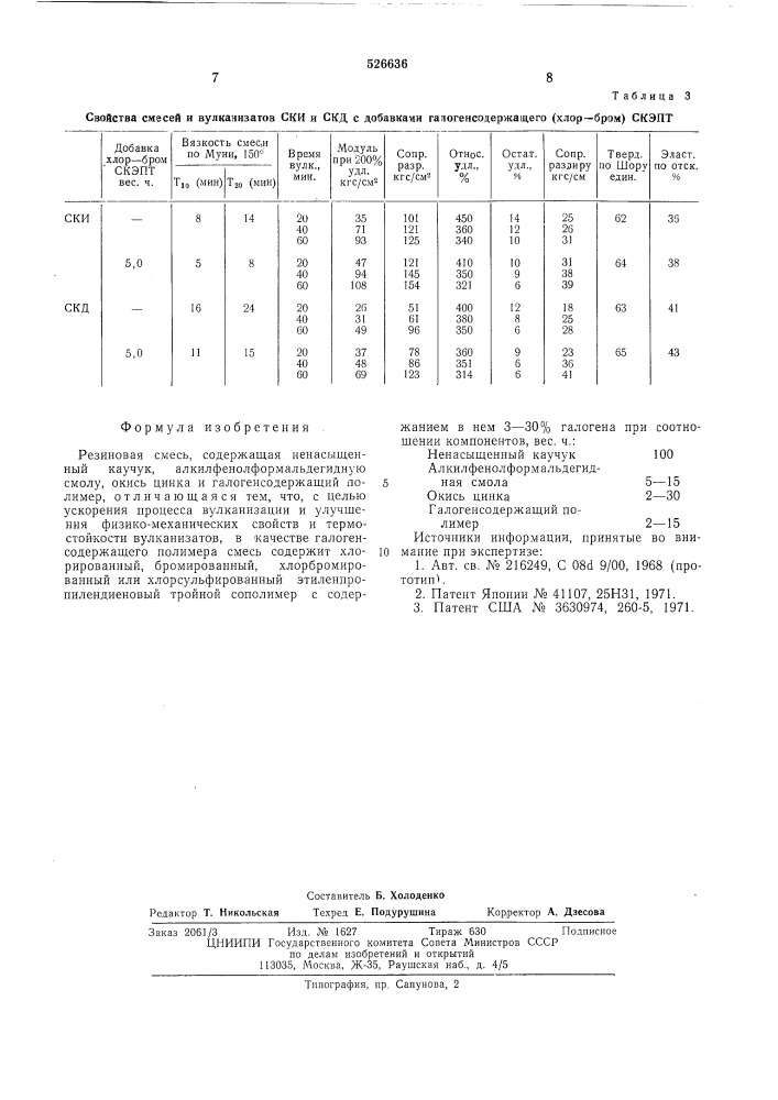 Резиновая смесь (патент 526636)