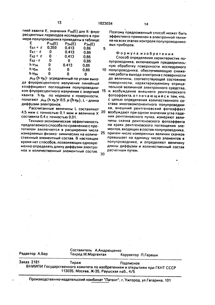 Способ определения характеристик полупроводника (патент 1823034)