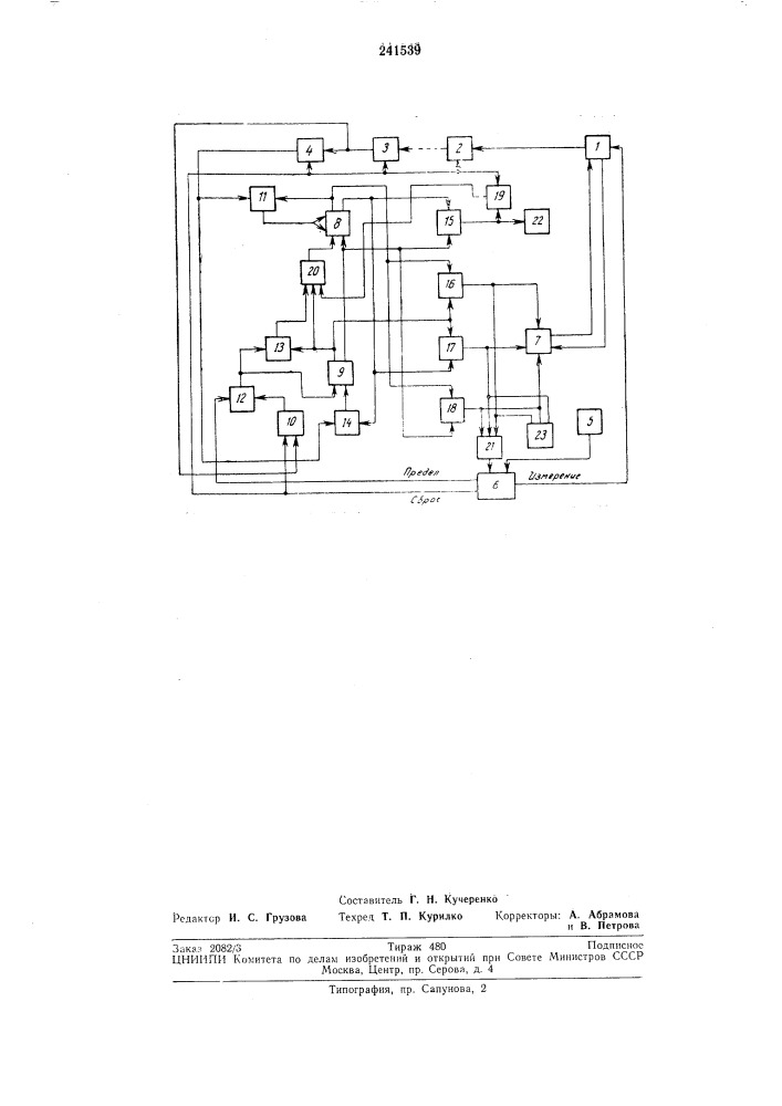Устройство для автоматического выбора пределов измерения цифровых приборов (патент 241539)