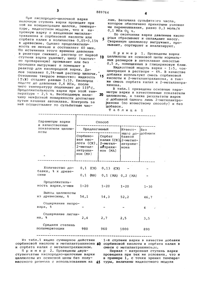 Способ получения целлюлозы (патент 889764)