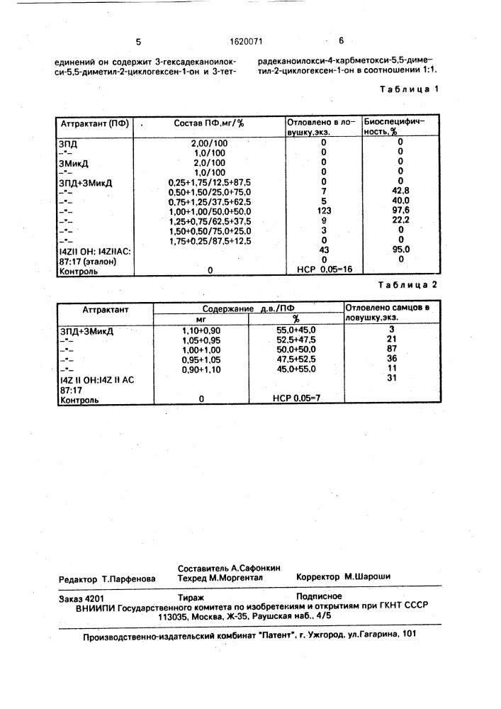 Аттрактант для листовертки свинцовополосой ртyсноlома lеснеаnа l (патент 1620071)