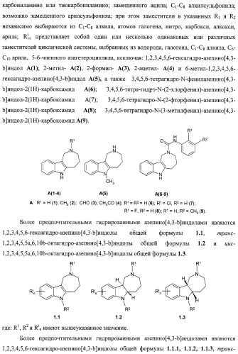 Замещенные азепино[4,3-b]индолы, фармацевтическая композиция, способ их получения и применения (патент 2317989)