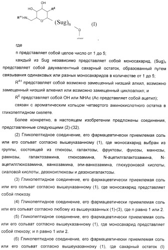 Гликозилированные гликопептидные антибиотические производные (патент 2481354)