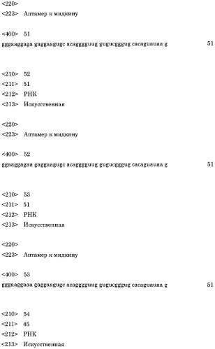 Аптамер против мидкина и его применение (патент 2460794)