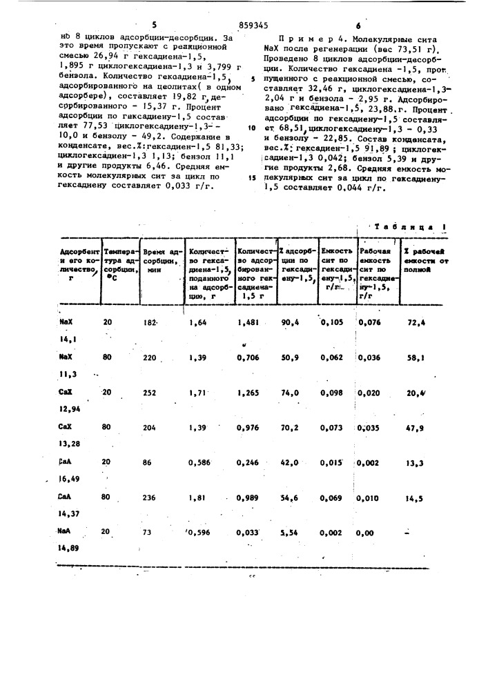 Способ выделения продуктов окислительной дегидродимеризации пропилена из газовой фазы (патент 859345)