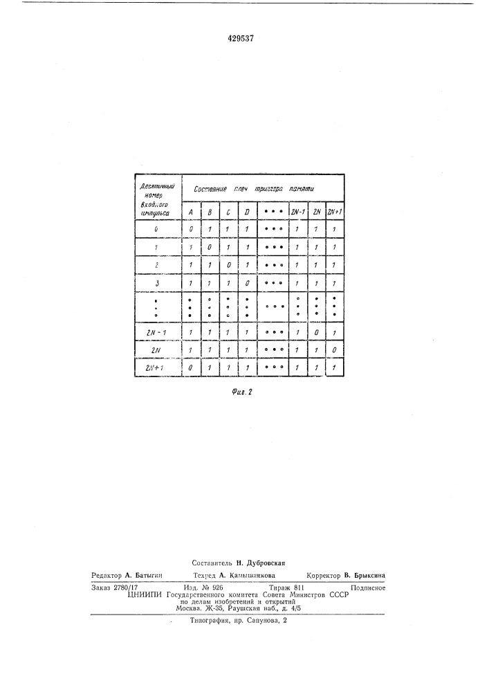 Многоустойчивый элемент с 2/v+1 устойчивымисостояниями (патент 429537)