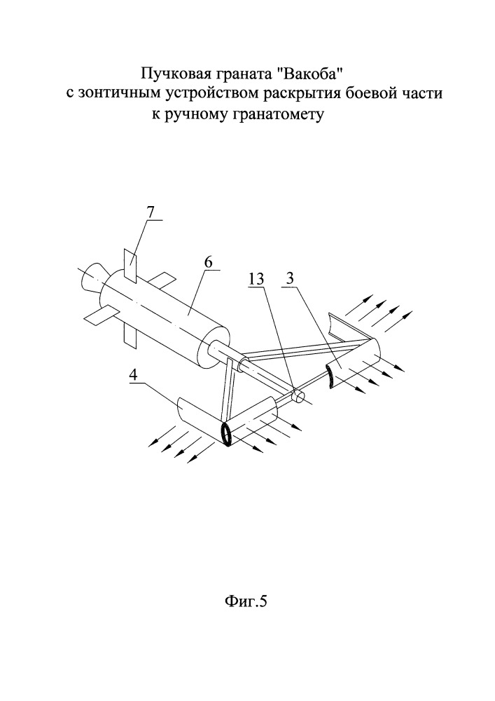 Пучковая граната "вакоба" с зонтичным устройством раскрытия боевой части к ручному гранатомету (патент 2649687)