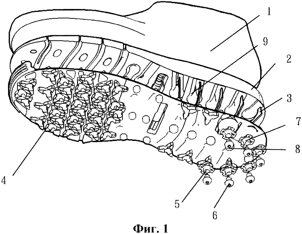 Способ фиксирования для шипованной обуви за счет эффекта инерции (патент 2620745)