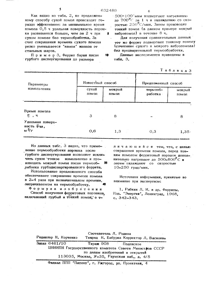 Способ получения ферритовых порошков (патент 632489)